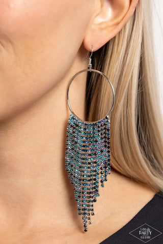 Paparazzi Streamlined Shimmer - Blue Earrings