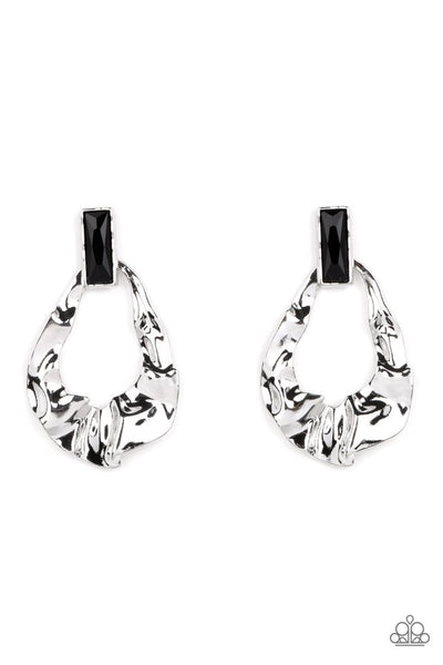 Paparazzi Metro Meltdown Black Earrings