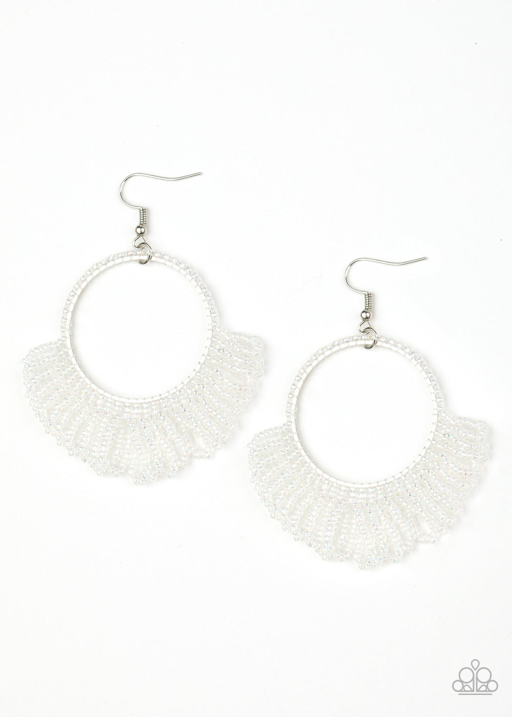 Paparazzi Cant BEAD-lieve My Eyes! - Multi White Seed Bead Earrings