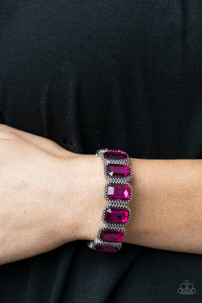 Paparazzi Studded Smolder - Pink Bracelet