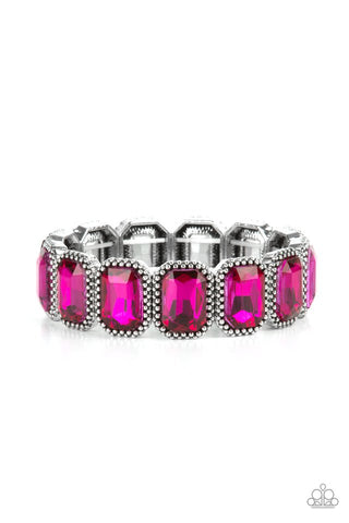 Paparazzi Studded Smolder - Pink Bracelet