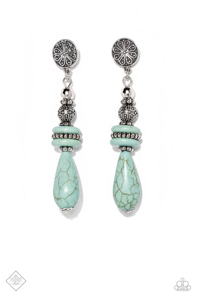 Paparazzi Desert Fever Blue Earrings