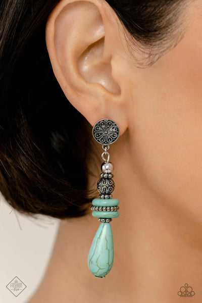 Paparazzi Desert Fever Blue Earrings