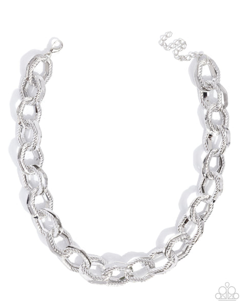 COMING SOON Paparazzi Play on Texture Chain Linked Necklace Silver