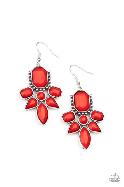 Paparazzi Vacay Vixen - Red Earrings