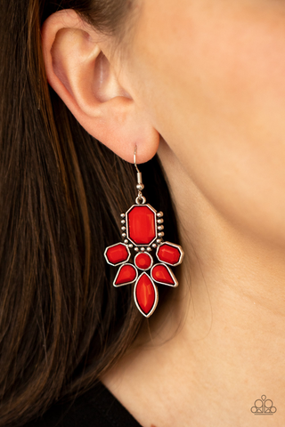 Paparazzi Vacay Vixen - Red Earrings