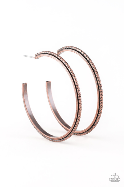 Paparazzi Girl Gang - Copper Hoop Earrings