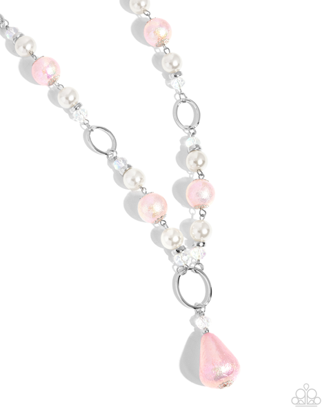 Paparazzi Foiled Fairy Tale - Pink Pearl Necklace