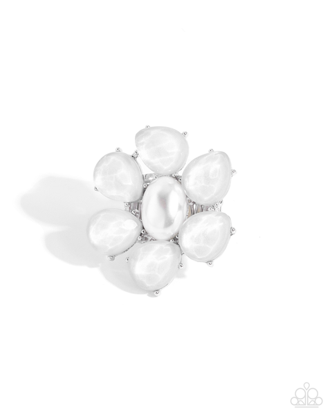 Paparazzi Glitter in the Air - White Pearl Ring