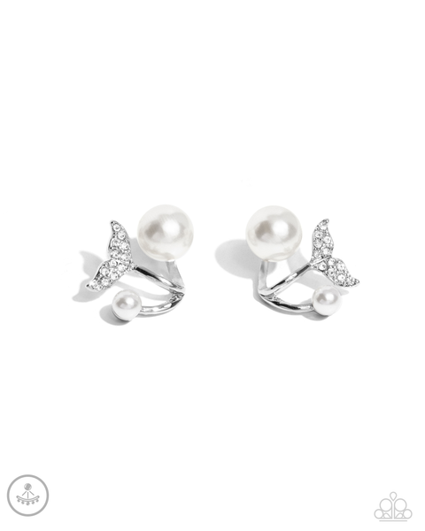 Paparazzi Modular Mermaid - White Pearl Earrings