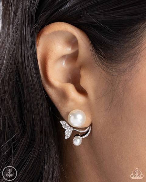 Paparazzi Modular Mermaid - White Pearl Earrings