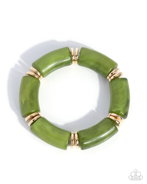 Paparazzi Validating Color  Necklace, Photo Ready bracelet & Organic Growth Post Earrings Green Set