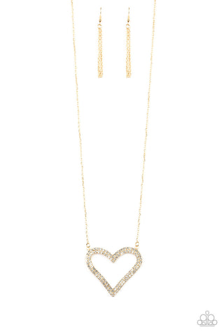 Paparazzi Pull Some HEART-strings - Gold Necklace