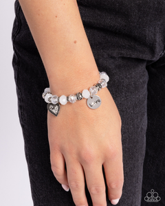 Paparazzi Filigree Finesse - White Charm Bracelet