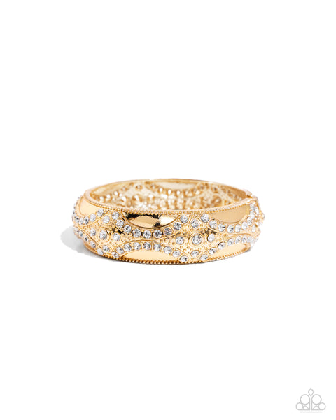 Paparazzi Draped in Decadence - Gold Bangle Bracelet