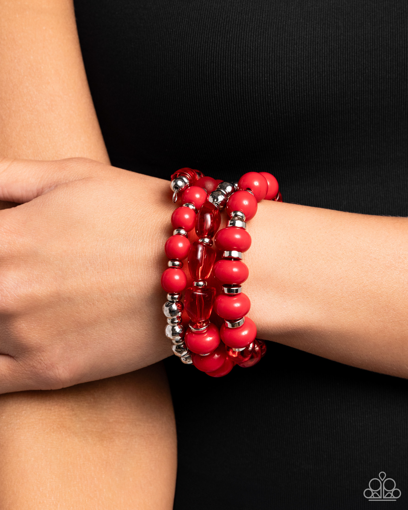 Paparazzi Colorful Charade - Red Coil Bracelet