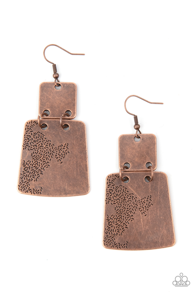 Paparazzi Tagging Along - Copper Earrings