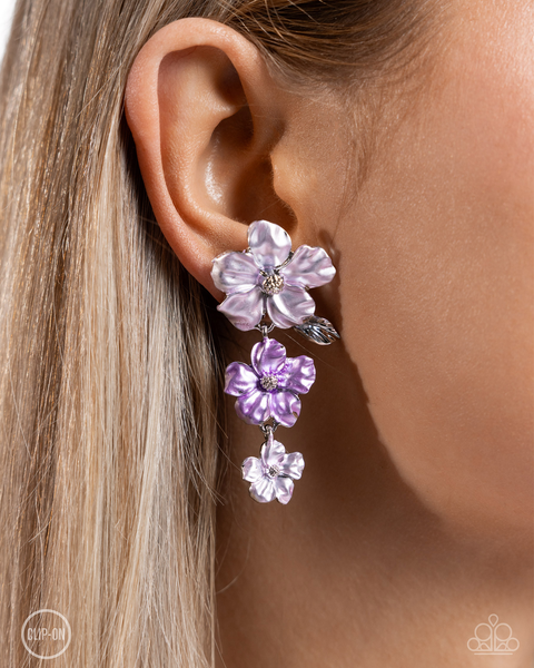 Paparazzi Bouquet Brilliance Necklace and Balanced Bouquet Earrings Purple