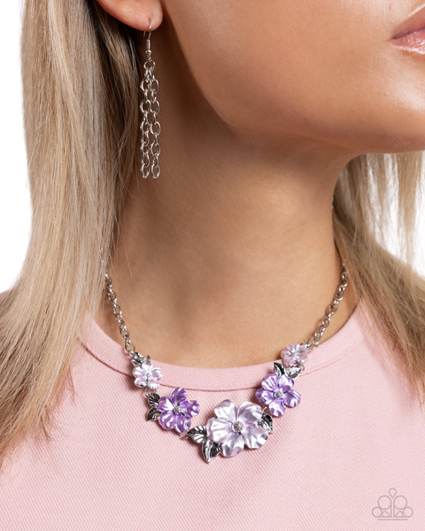 Paparazzi Bouquet Brilliance Necklace and Balanced Bouquet Earrings Purple