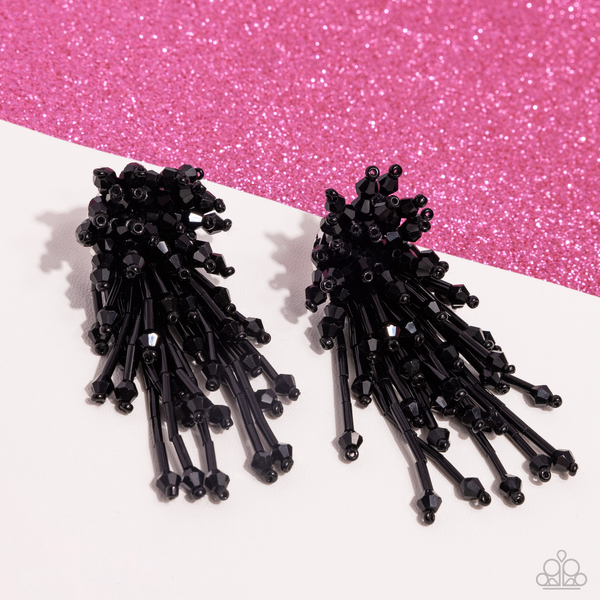 Paparazzi Congratulatory Charm - Black Earrings