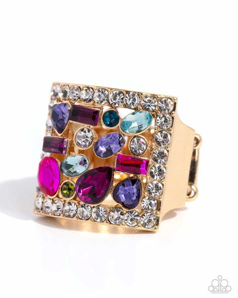 Paparazzi Framed Finesse - Multi Ring Gold