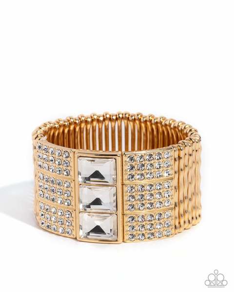 Paparazzi Dramatic Diva - Gold Bracelet