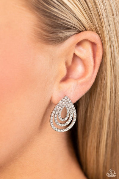 Paparazzi Red Carpet Reverie Earrings White