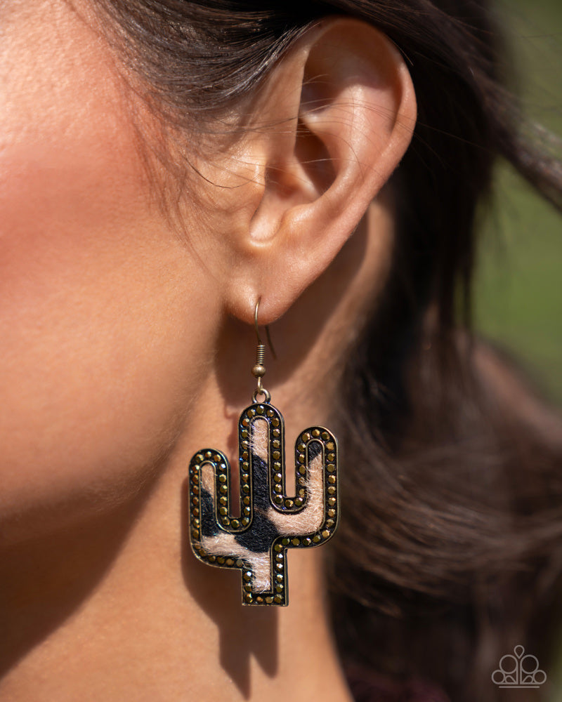 Paparazzi Western Worth Brass Earrings