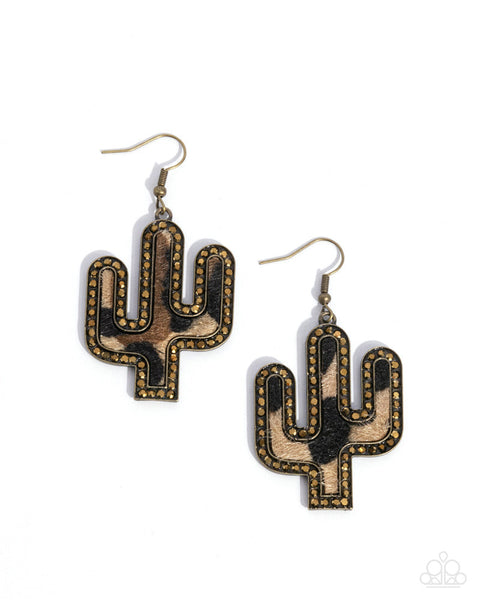 Paparazzi Western Worth Brass Earrings