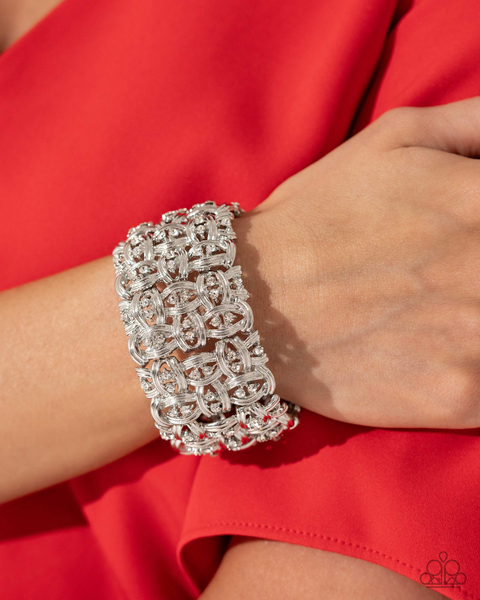 Paparazzi Paparazzi Woven Wardrobe - White Bracelet