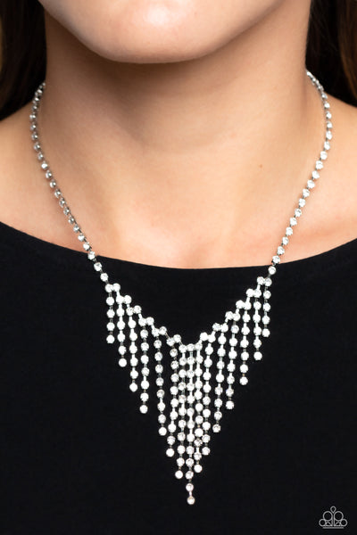 Paparazzi SHIMMER of Stars - White Necklace