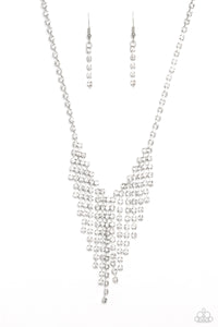 Paparazzi SHIMMER of Stars - White Necklace