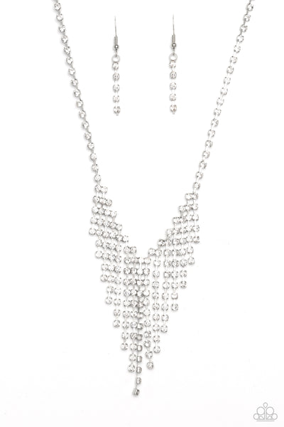 Paparazzi SHIMMER of Stars - White Necklace