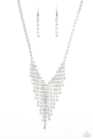 Paparazzi SHIMMER of Stars - White Necklace