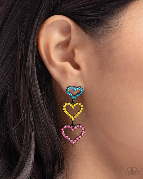 Paparazzi Sweetheart Succession - Pink Heart Earrings