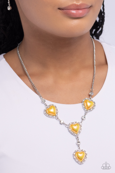 Paparazzi Stuck On You - Yellow Heart Necklace