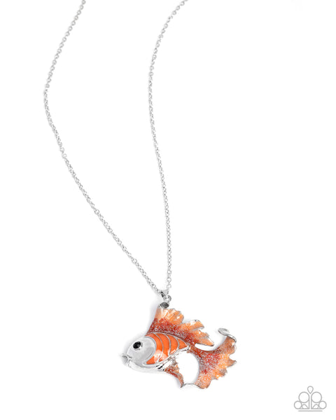 Paparazzi Flashy Fish Necklace Orange