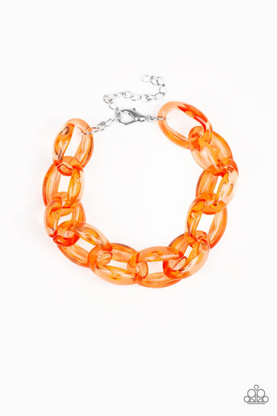 Paparazzi Ice Queen Necklace & Ice Ice Baby Bracelet Orange Set