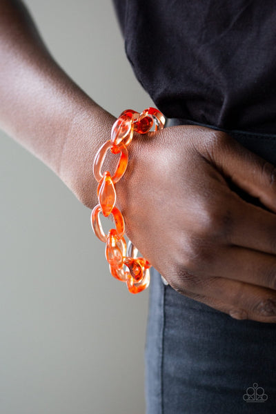 Paparazzi Ice Queen Necklace & Ice Ice Baby Bracelet Orange Set