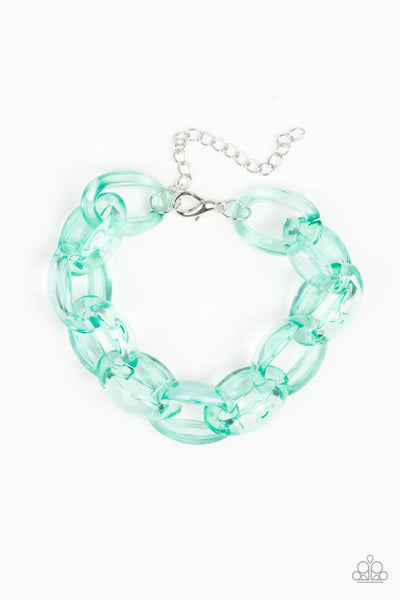 Paparazzi Ice Queen Necklace & Ice Ice Baby Bracelet Green Set