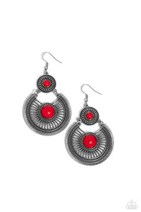 Paparazzi A Wild Bunch - Red Earrings