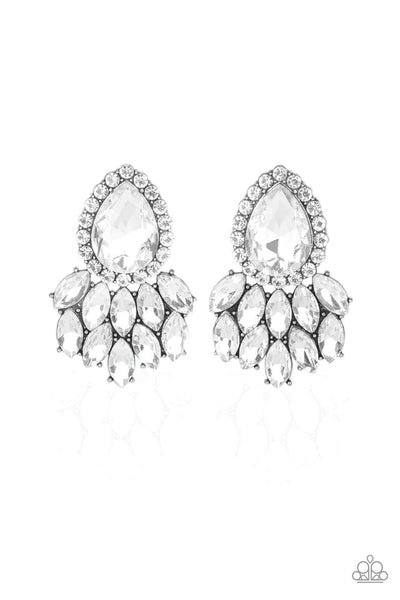 Paparazzi A Breath of Fresh Heir White Post Earrings