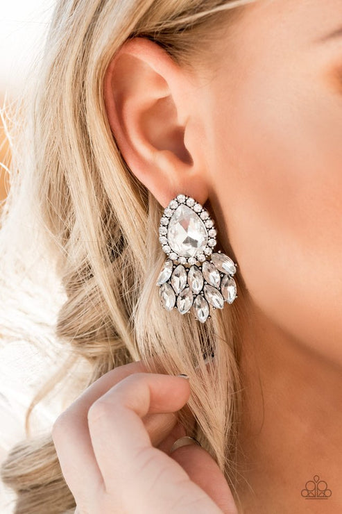 Paparazzi A Breath of Fresh Heir White Post Earrings