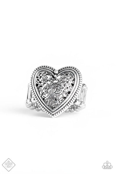 Paparazzi I Adore You Silver Heart Ring