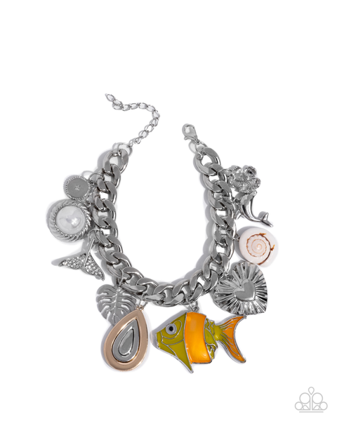 Paparazzi Fish Frenzy - Orange Charm Bracelet