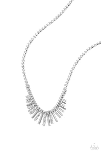 Paparazzi FLARE to be Different - White Necklace