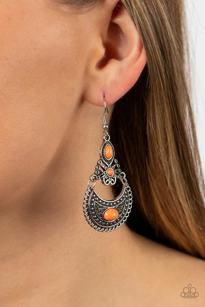 Paparazzi Sahara Samba - Orange Earrings