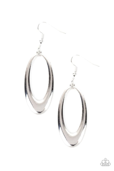 Paparazzi OVAL The Hill Silver Earrings