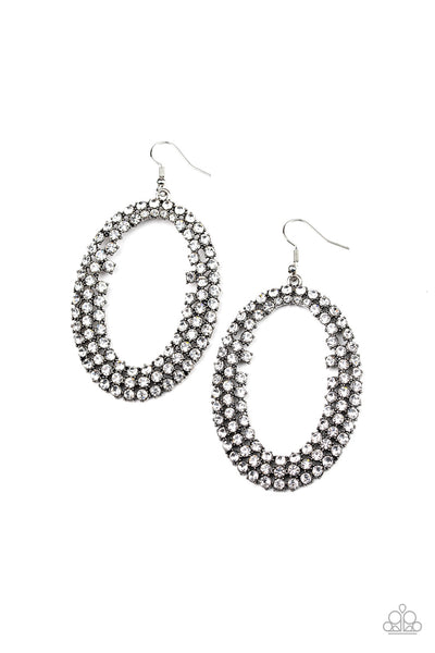 Paparazzi Radical Razzle - White Earrings