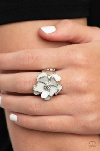 Paparazzi Hibiscus Holiday White Ring